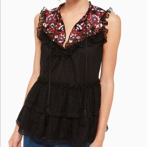 Kate Spade Camelia Embroidered Top